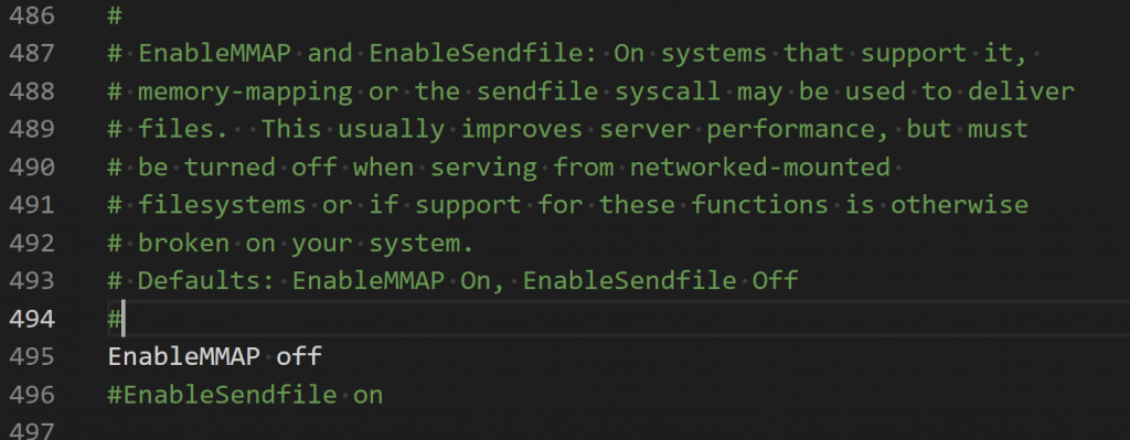 EnableMMAP off